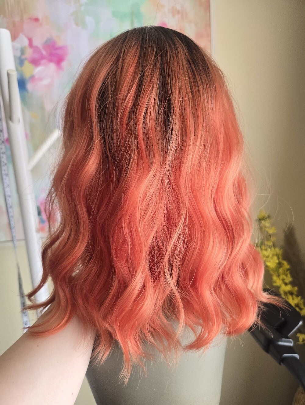 Red Cherry Cola Ombre Wavy 16" Wig NEW - Picture 3 of 8
